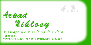 arpad miklosy business card